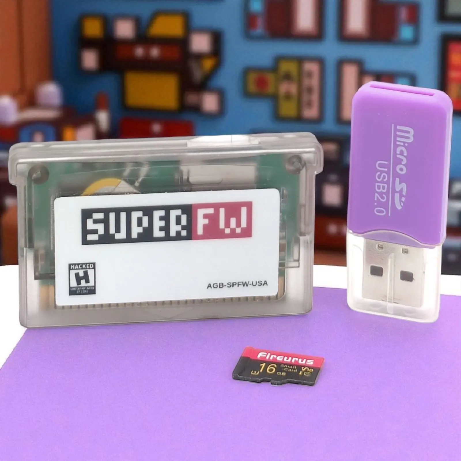 Cart, USB reader, 2 GB microSD